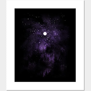 Moon, Stars and Galaxy Posters and Art